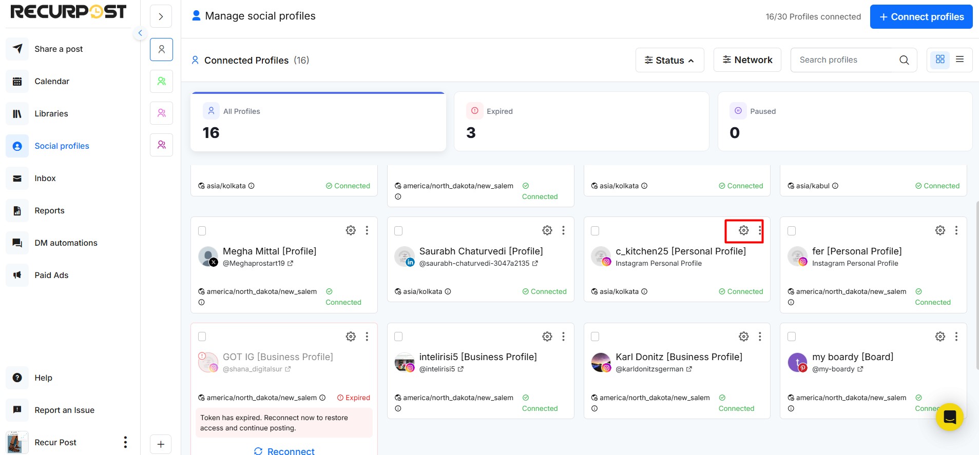 edit social profile