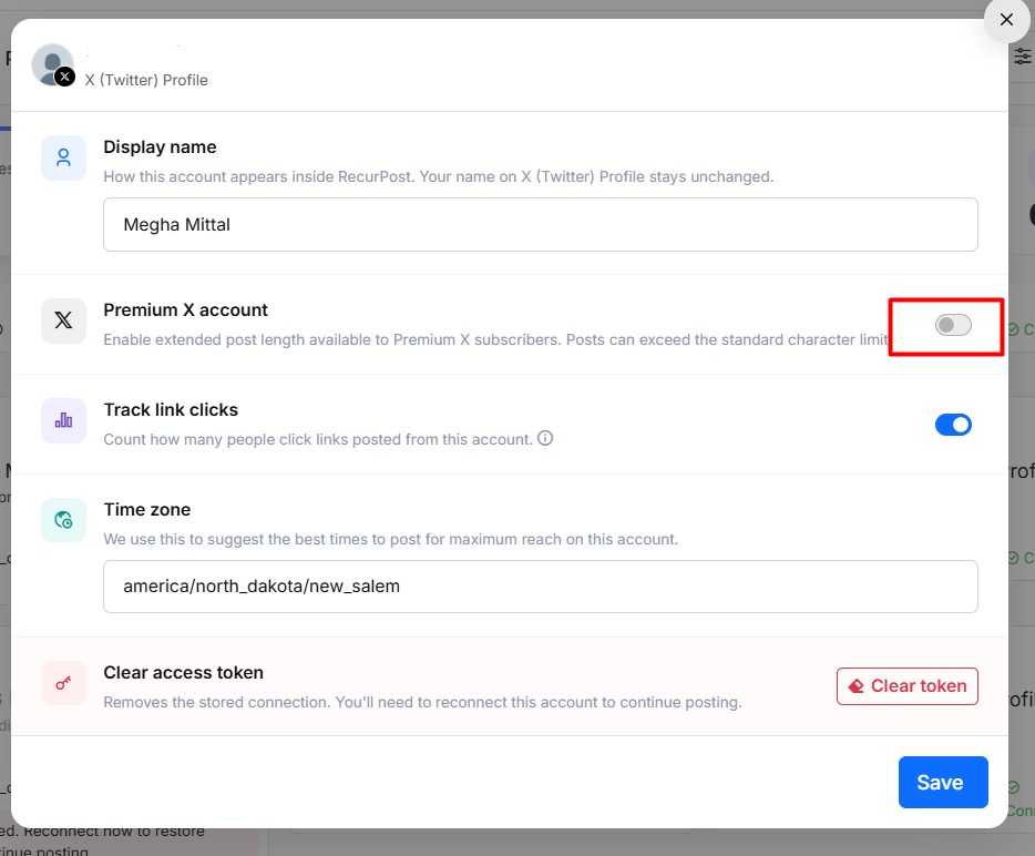 toogle twitter premium account
