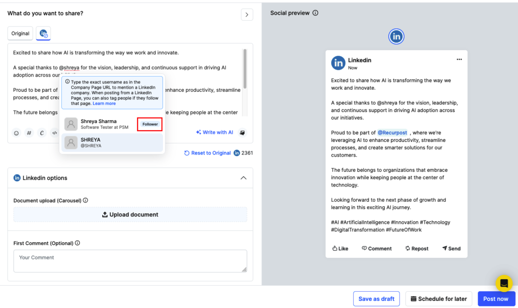 tag linkedin profile