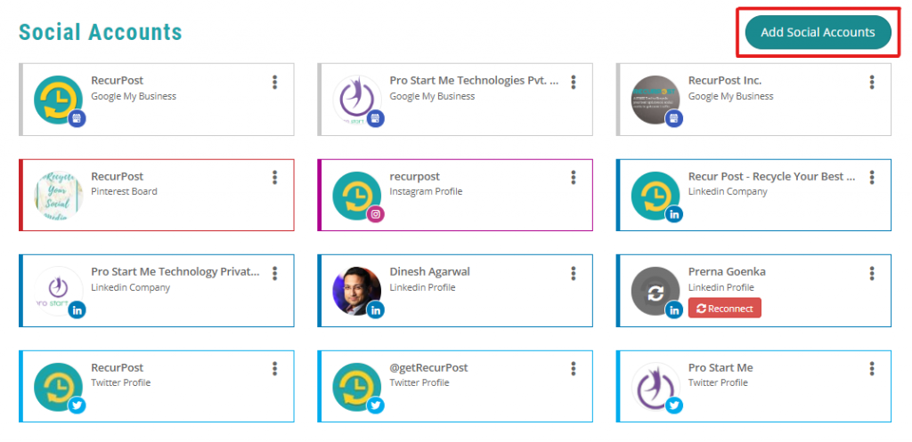 How To Add Social Accounts - RecurPost Knowledgebase