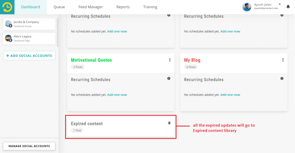 expired content - recurpost - social media scheduler