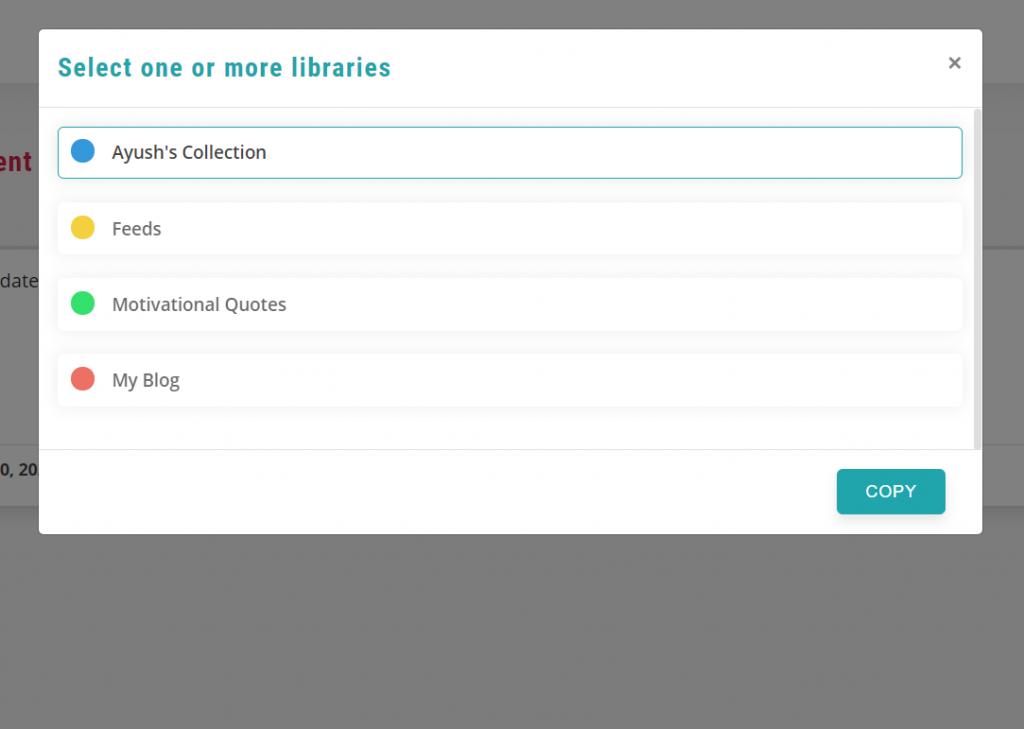 select the library - recurpost - social media post scheduler
