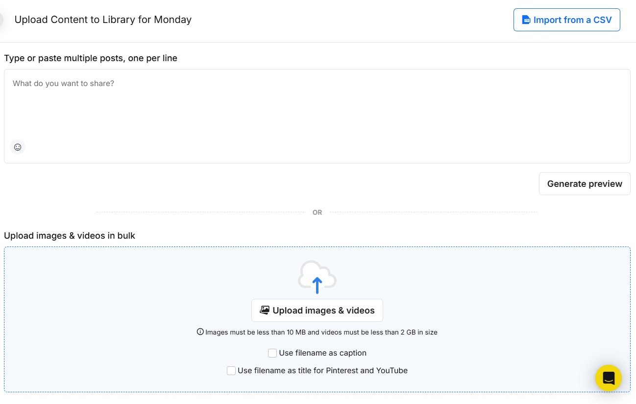 Upload Content in Bulk