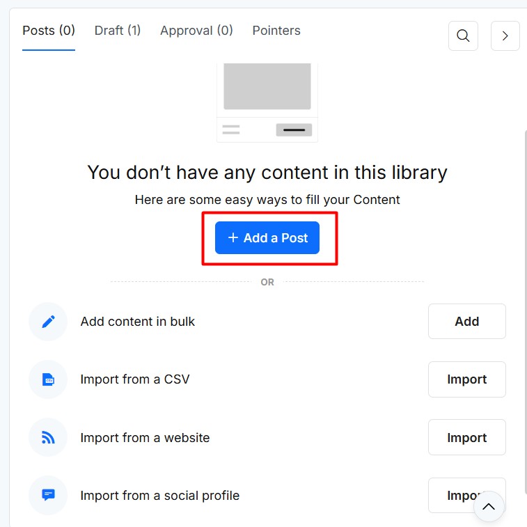 add a post in recurpost library