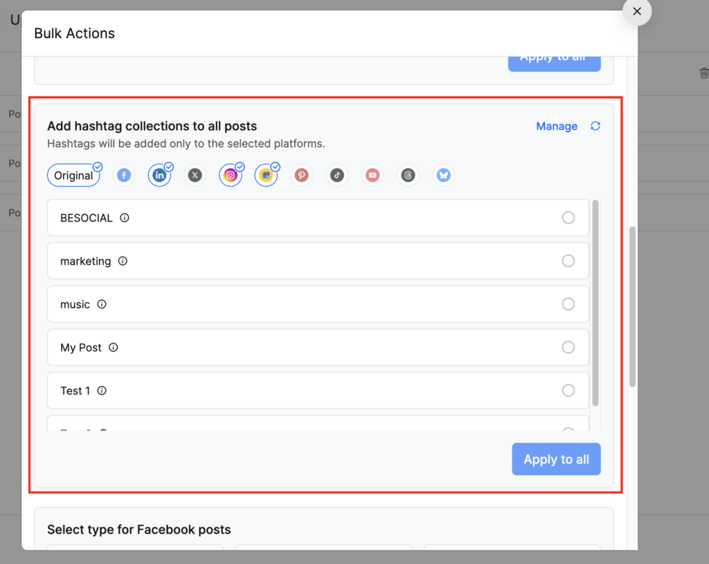 add hashtag collection to all post