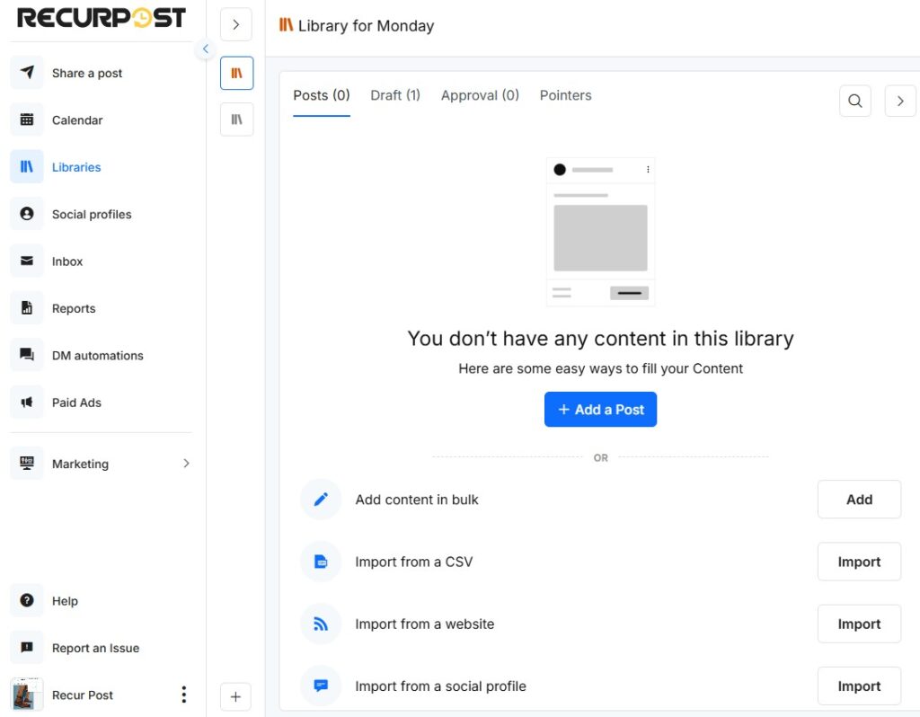 you dont have any content in your library