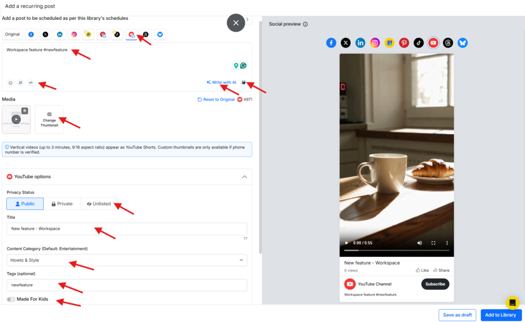 Platform-Specific Customization Options for YouTube