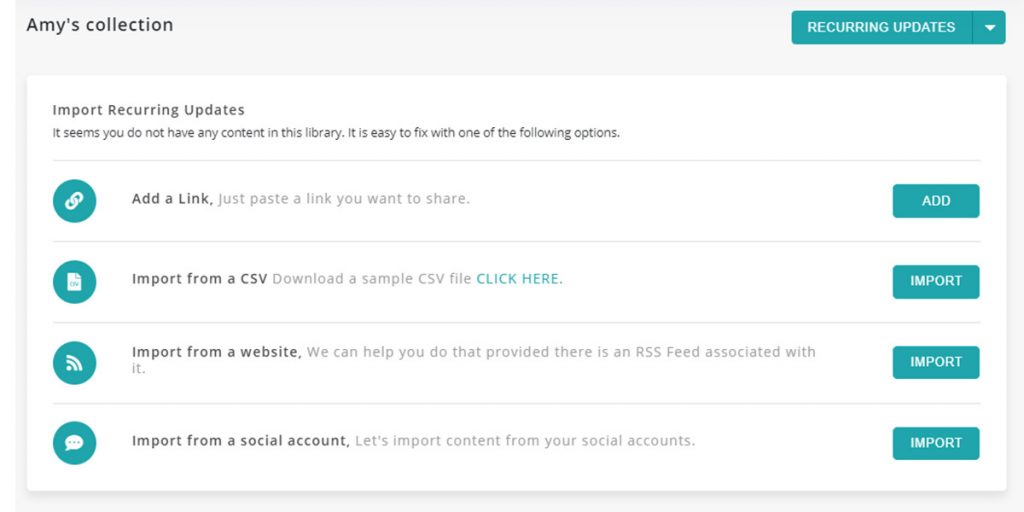 Fill content in libraries