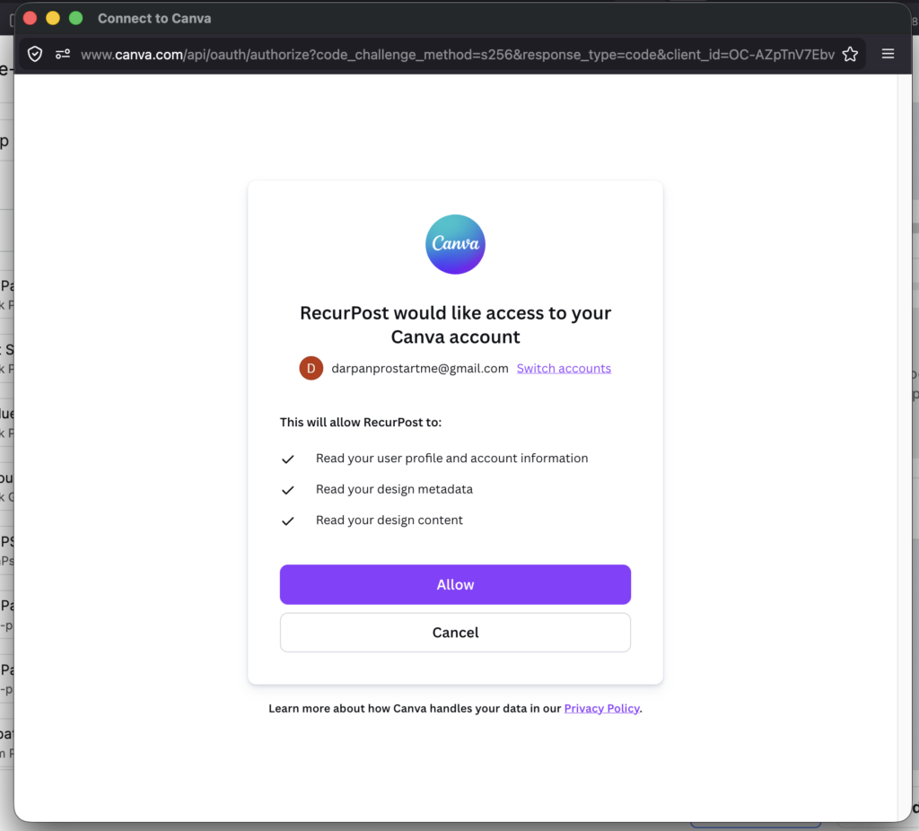 Connect Your Canva Account