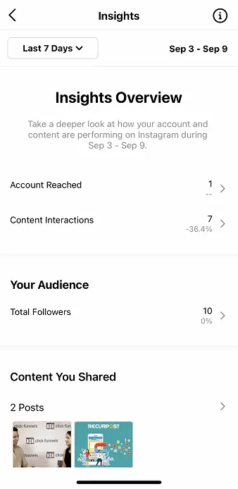 Instagram feature: View Insights