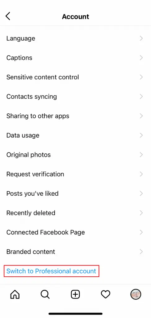 create Instagram business account