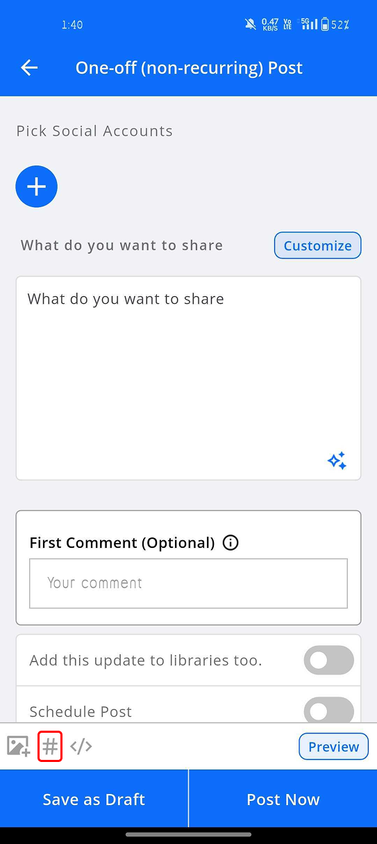 Draft your post here