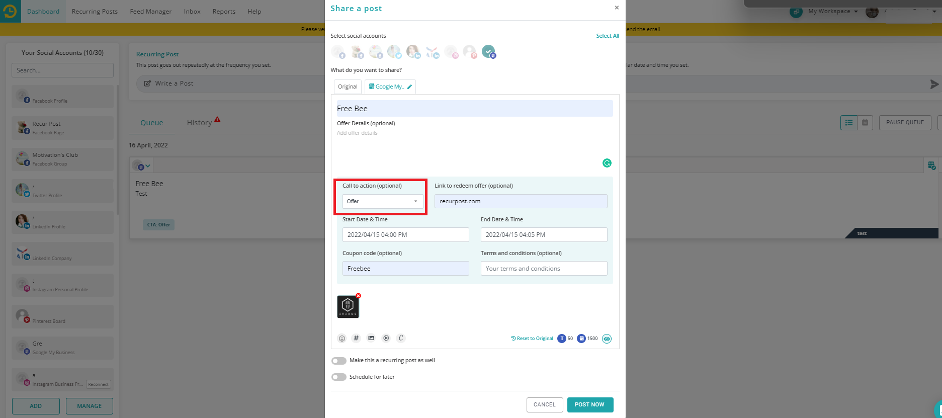 Select Offer CTA-GMB-Posts-Scheduling