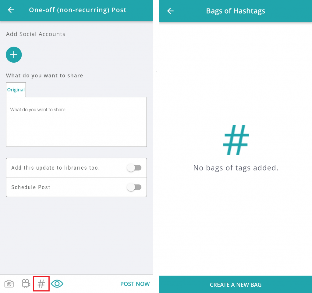 How to use Bags of Hashtags in RecurPost?