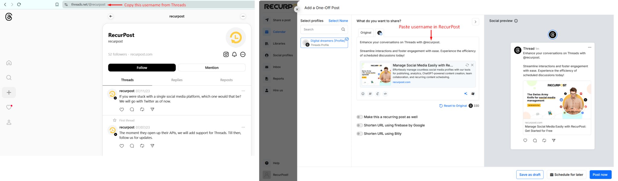 Tag Threads page in post editor