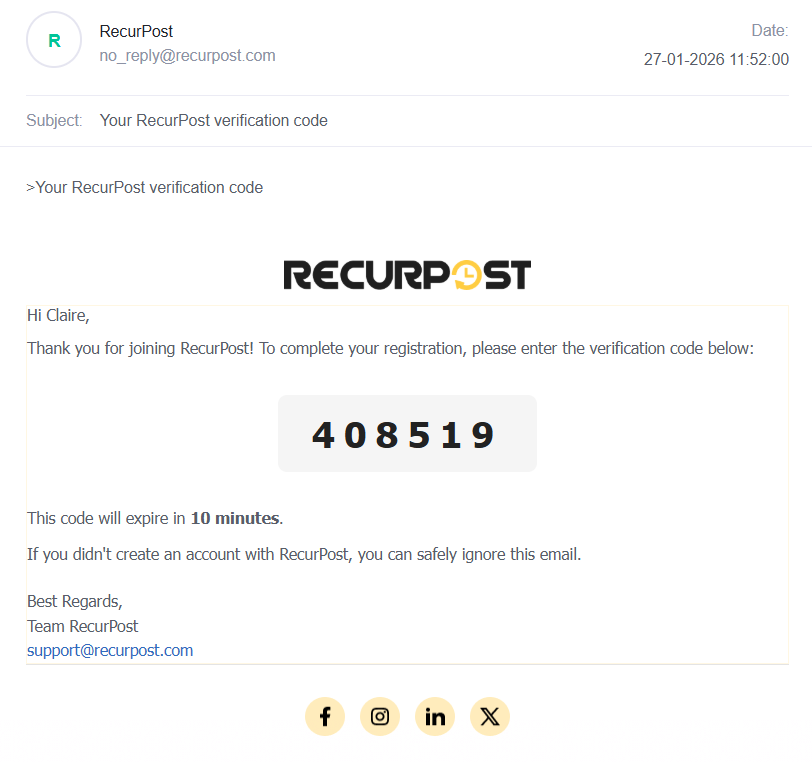 email verification mail