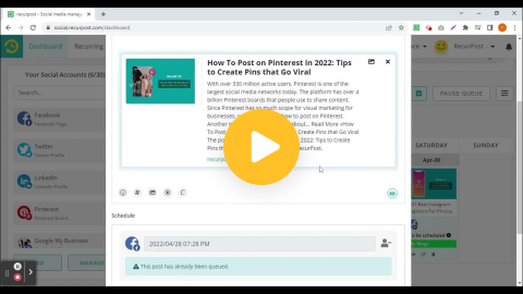 How to use Queue RecurPost’s social Queue is a whole new way to easily browse through, edit, and organize your social media posts in our new design for a fresh start!