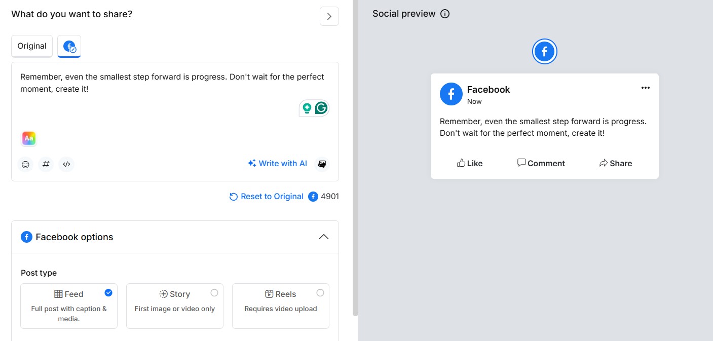 one-off post on facebook