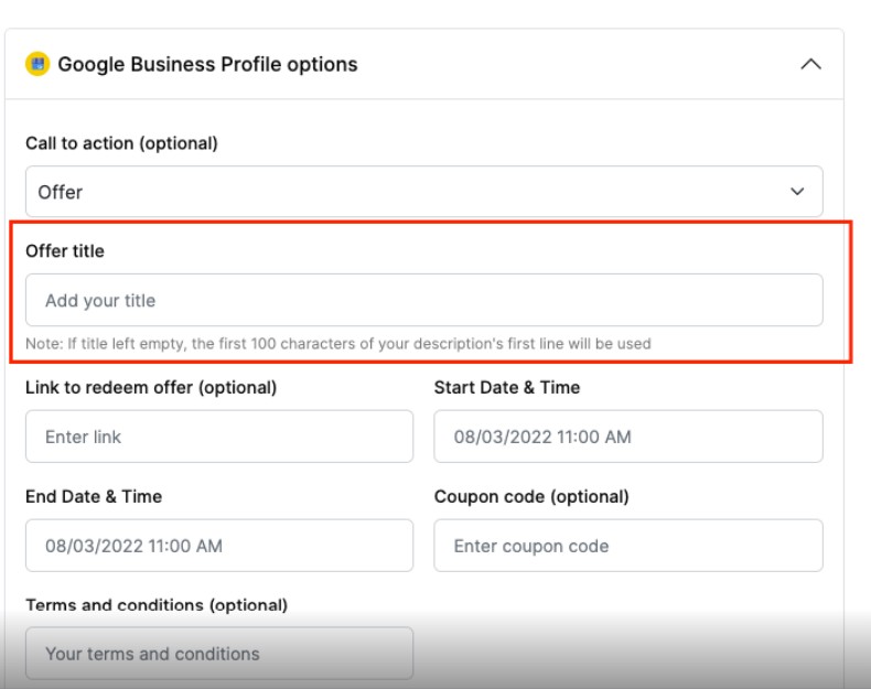 Google Business Profile Options