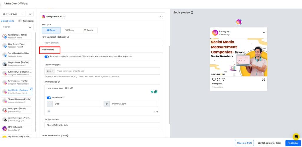How to add DM automation to New or Future posts