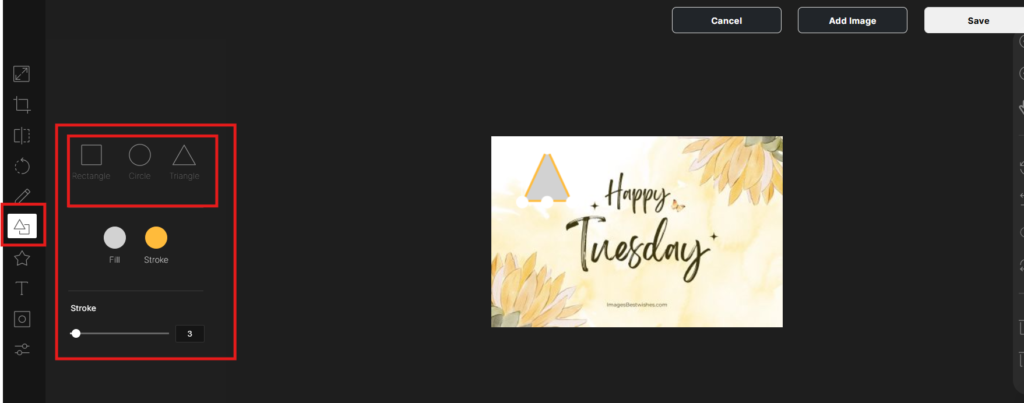 Insert shapes in image