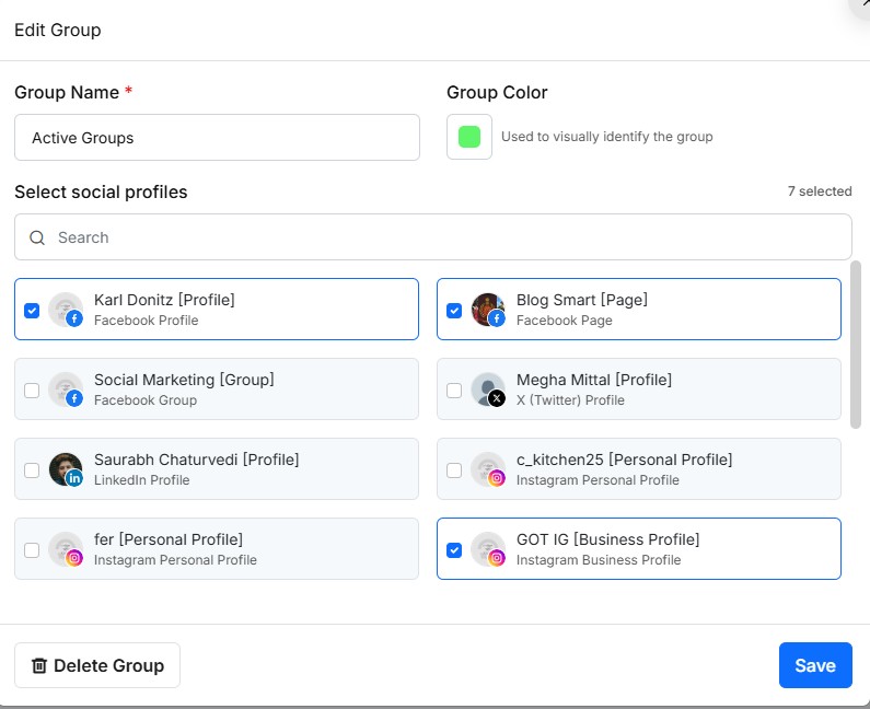 edit group