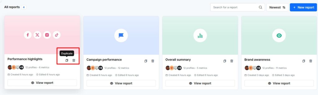 Save, Duplicate, and Delete Reports